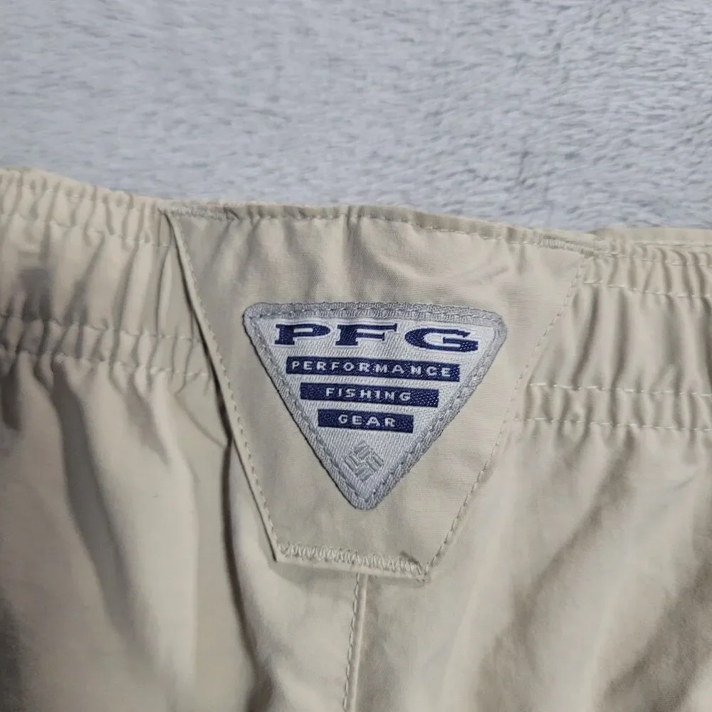 Columbia PFG Shorts Mens 2XL Beige Omni-Shade UPF 50 Lined Fishing Quick Dry